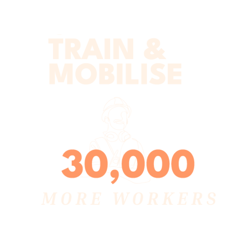 Train & mobilise 30,000 more workers
